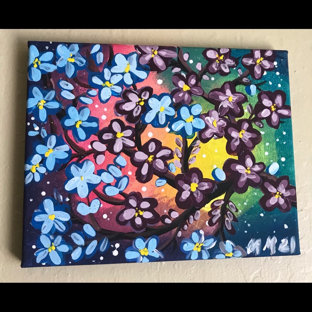 8”x10” blooms. Acrylic on canvas